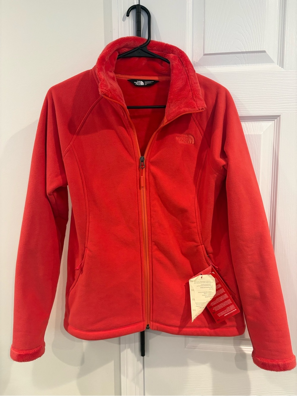 North Face Women’s Melon Red Fleece Jacket - Zip Front